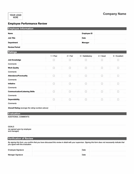 Free Employee Performance Review Templates Smartsheet