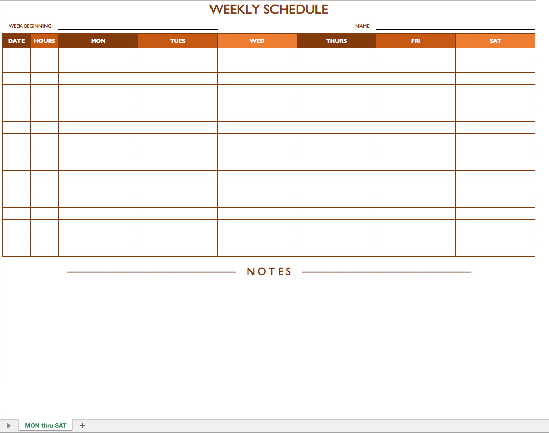 Free Work Schedule Templates for Word and Excel