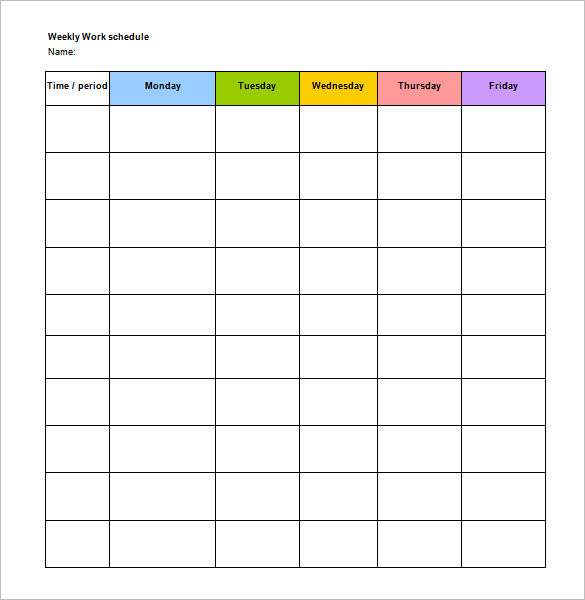Weekly Employee Schedule Form | Template Archive