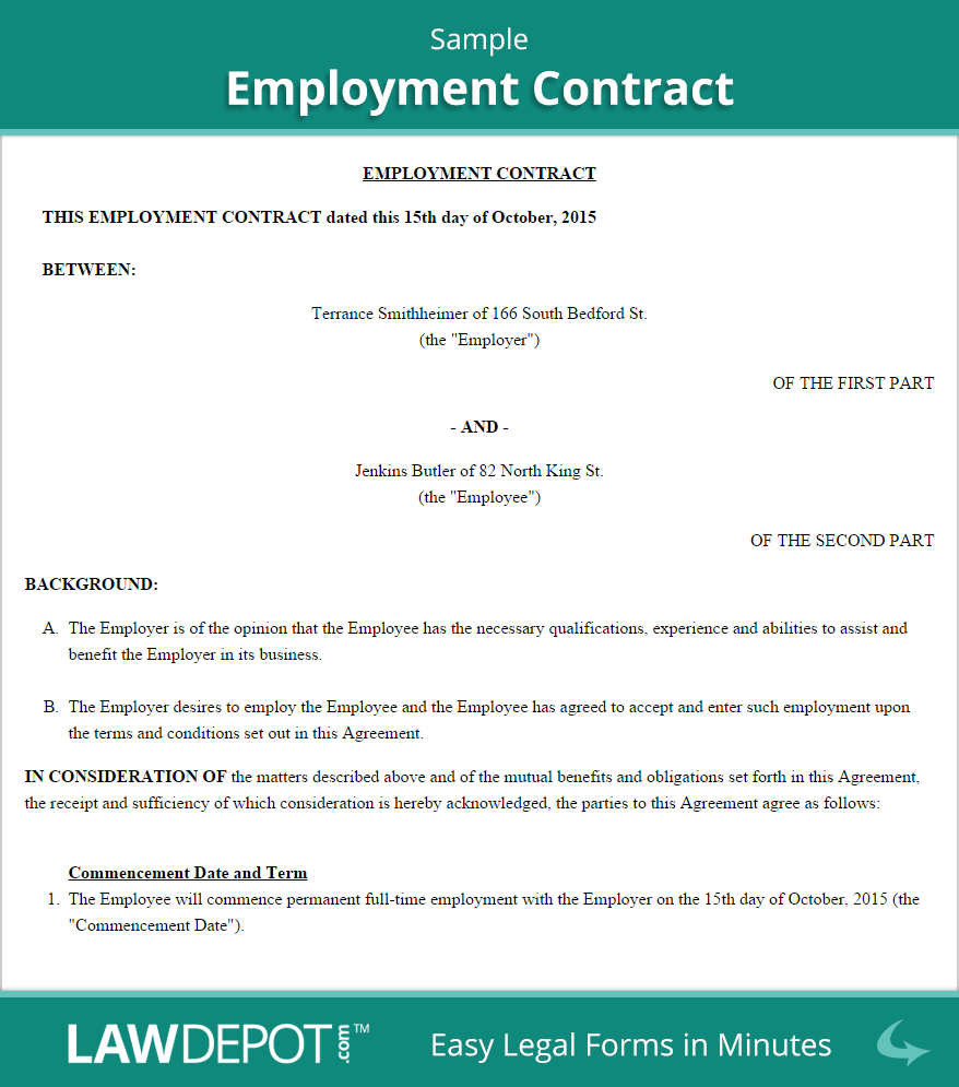 free employment agreement template 11 job contract templates free 