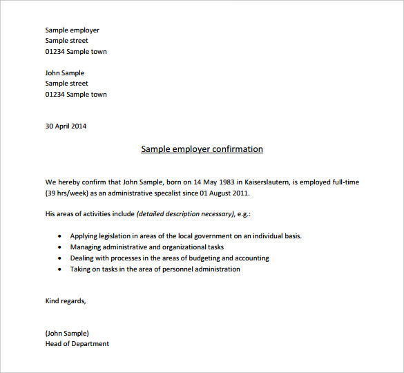 18+ Letter of Employment Templates – Free Sample Example Format 