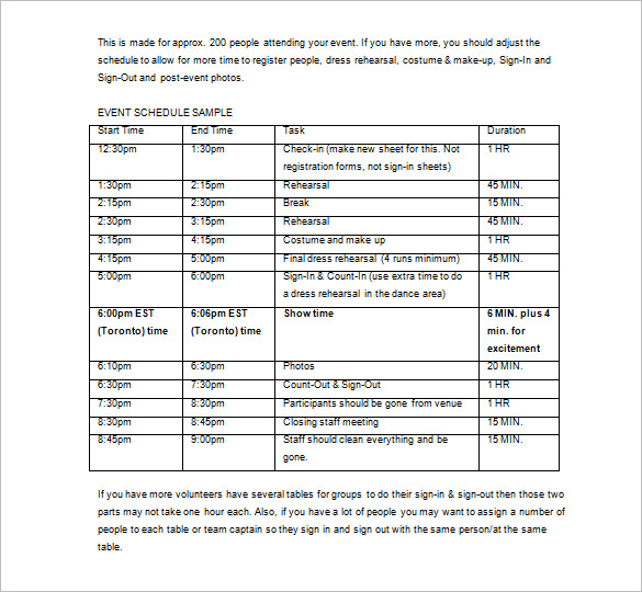 Event Schedule Templates – 14+ Free Word, Excel, PDF Format 