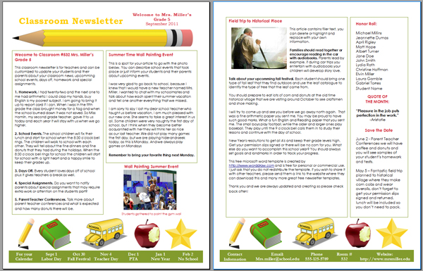 6+ School Newsletter Templates – Free Word, PDF Format Download 