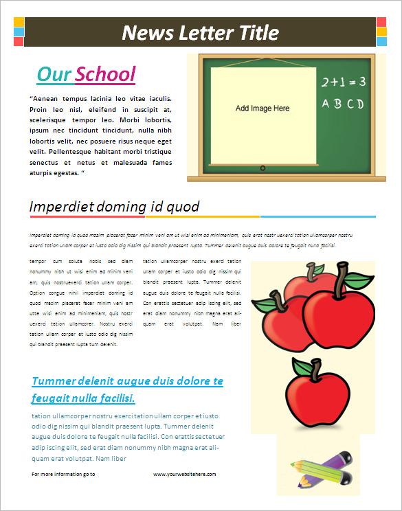 6+ School Newsletter Templates – Free Word, PDF Format Download 