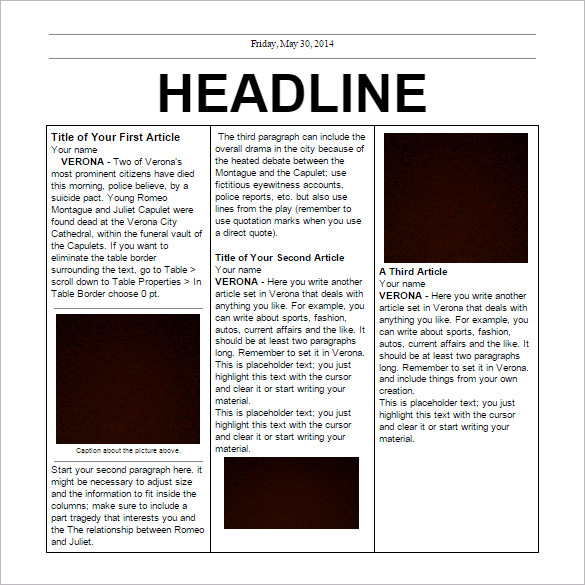 School Newspaper Templates – 11+ Free EPS Documents Download 