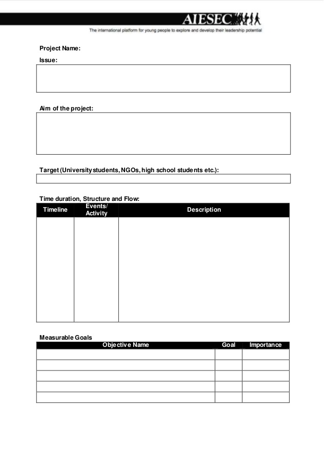 National project competition proposal template