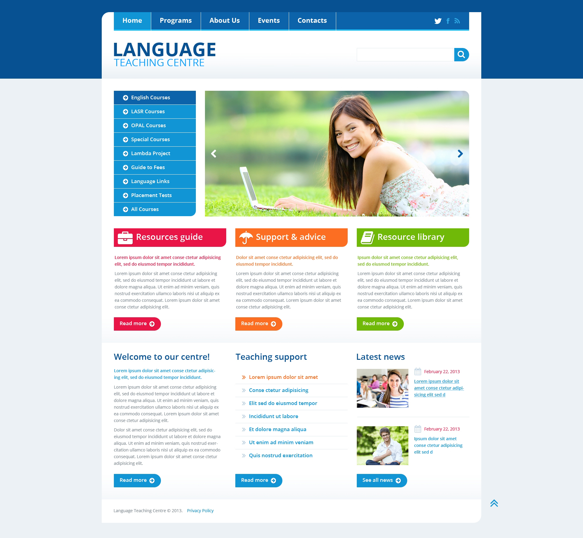 Language School Responsive Website Template #45435