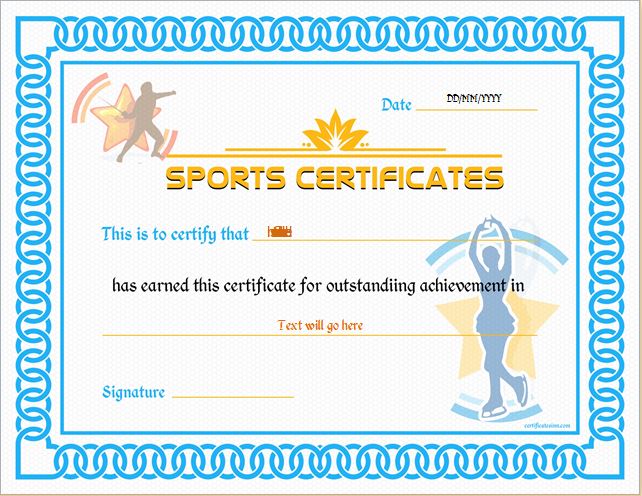 Sports Certificate Template for MS Word DOWNLOAD at http 