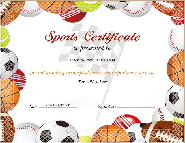 Sports Certificate Templates for MS WORD | Professional 
