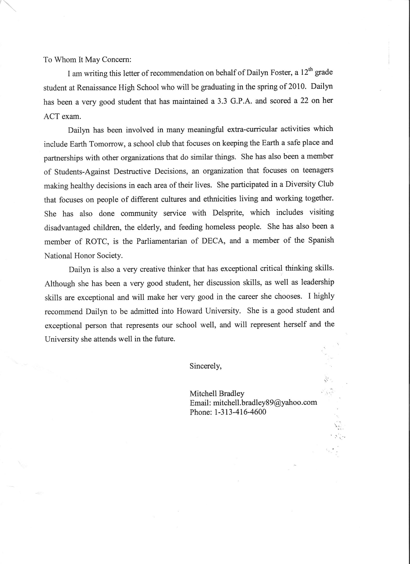 Recommendation Letter Sample For Teacher From Parent http:// 