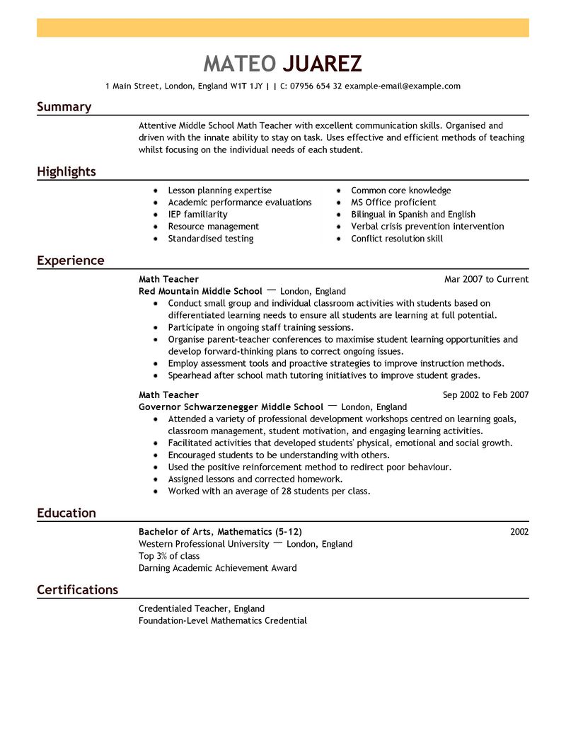 teacher resume examples Londa.britishcollege.co