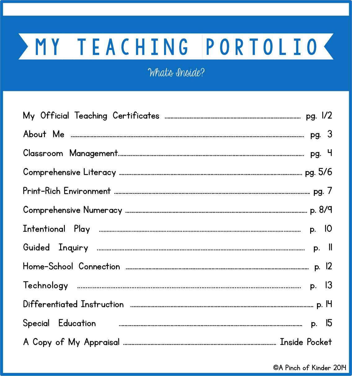 template for teaching portfolio