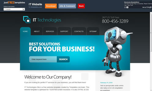 Eight foreign Free download HTML page template Website templates