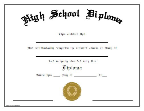 Free Printable High School Diploma Template. Huge Collection of 