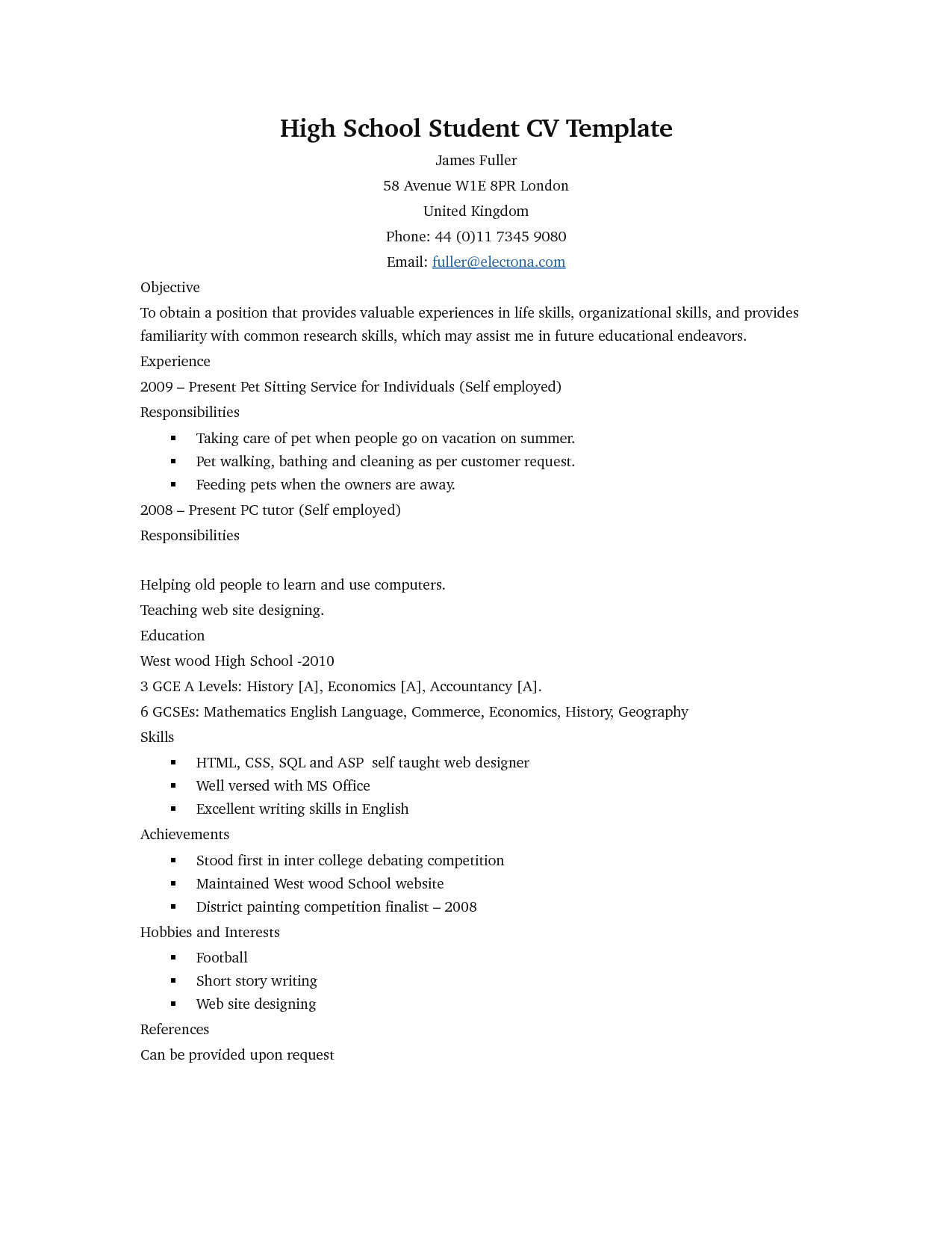 13+ High School Resume Templates PDF, DOC | Free & Premium Templates