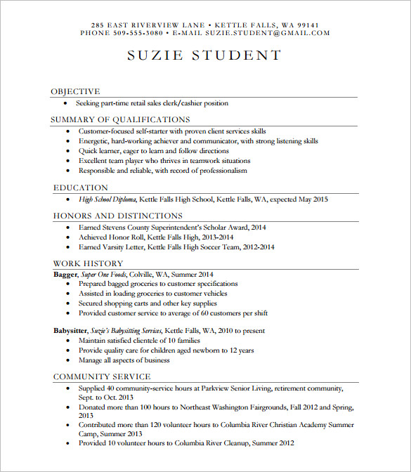 13+ High School Resume Templates PDF, DOC | Free & Premium Templates