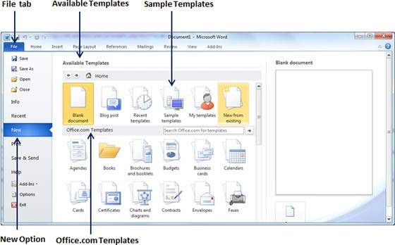 Use Templates in Word 2010