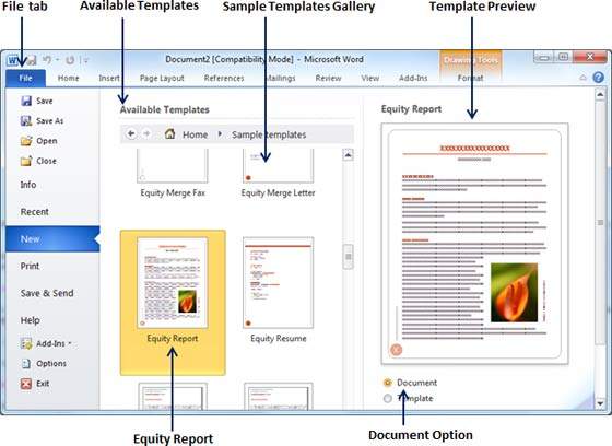 Use Templates in Word 2010