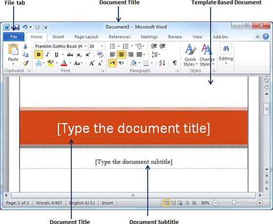 Use Templates in Word 2010