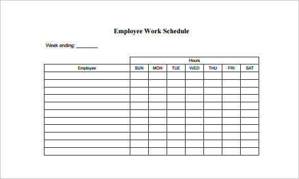 Blank Work Schedule Template 17+ Free Word, Excel Documents 
