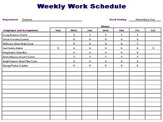Free Printable Weekly Work Schedule Template | vastuuonminun