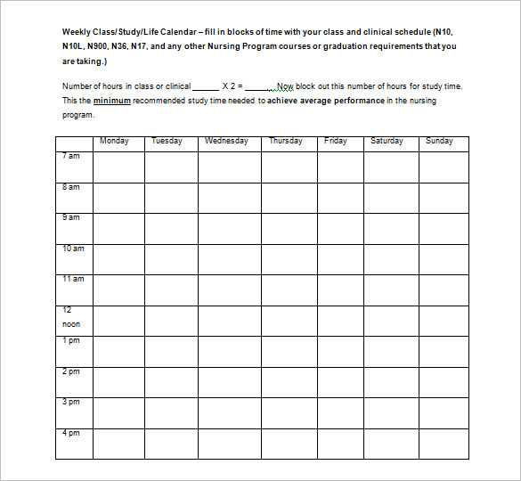 home school printable time sheets | Free Printable Hourly Planner 