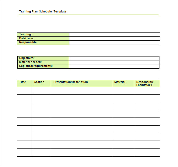 Training Schedule Templates 19+ Free Word, Excel, PDF Format 