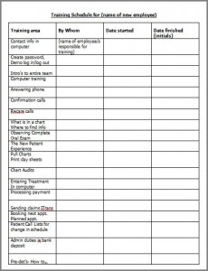 Training Schedule Template For New Employees