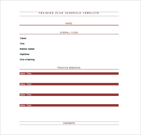 Training Schedule Templates 19+ Free Word, Excel, PDF Format 