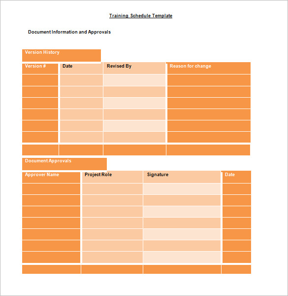 Training Schedule Template – 8+ Free Sample, Example Format 