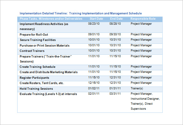 Training Schedule Templates 19+ Free Word, Excel, PDF Format 