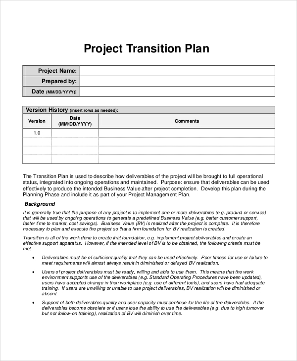 Transition Plan Template. Powerpoint Agile Release Plan Template 