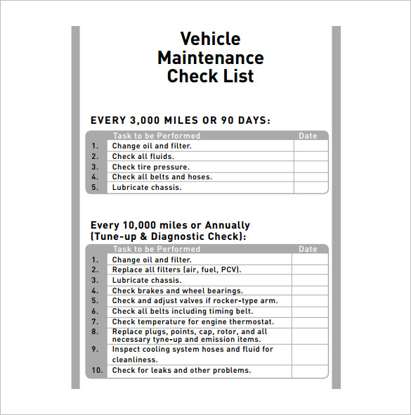 Free Vehicle Maintenance Log Template for Excel