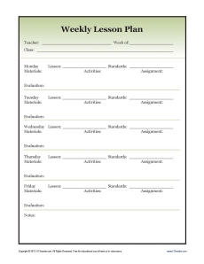 Basic Lesson Plan Template Single Lesson Plan Template Lesson 