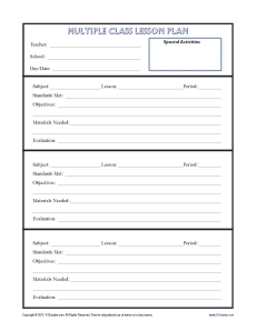 Daily Lesson Plan Template # 1 | .lessonplans4teachers.