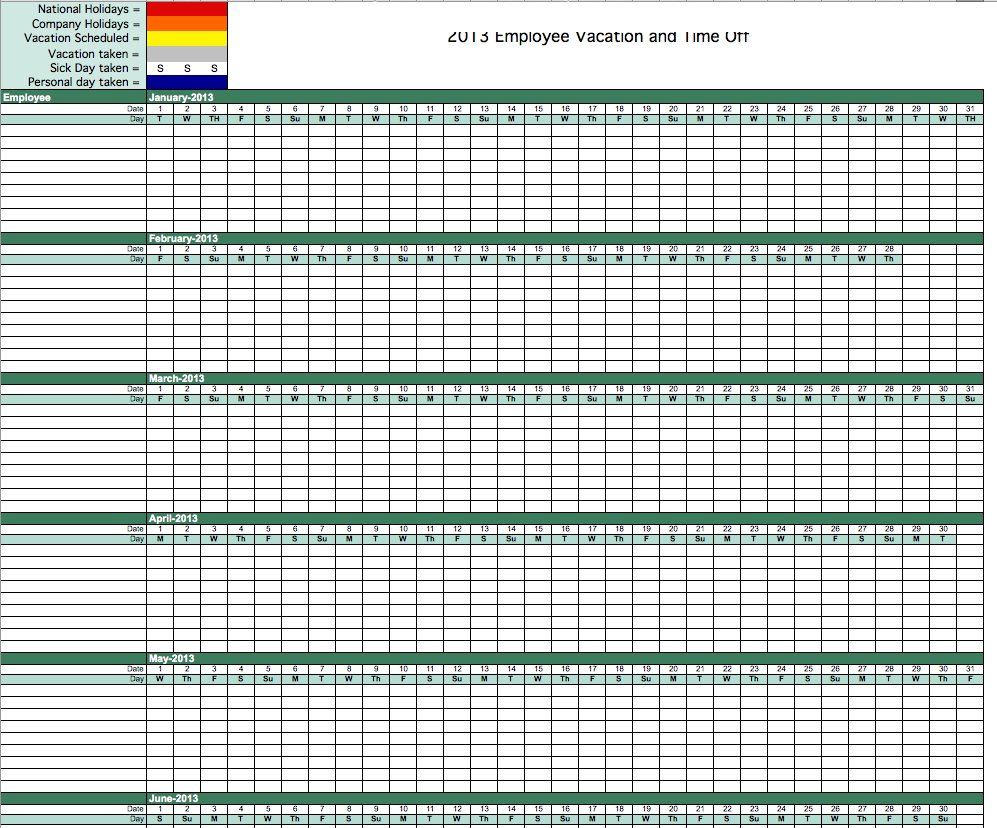 Best Photos of Vacation Schedule Template Excel Tracking 