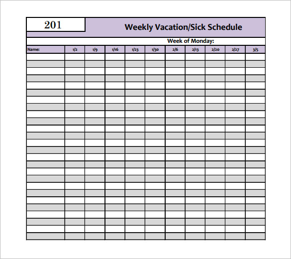 Vacation Schedule Templates 10+ Free Word, Excel, PDF Format 