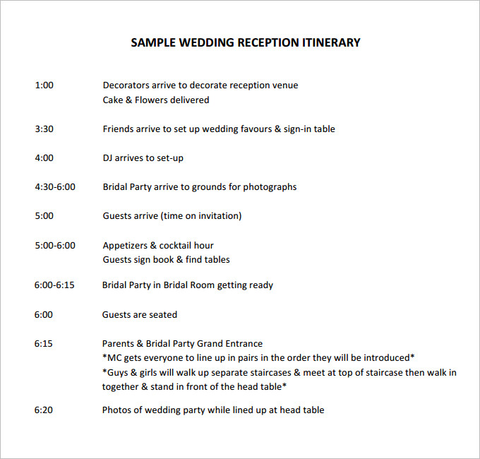 wedding itinerary geminifm.tk