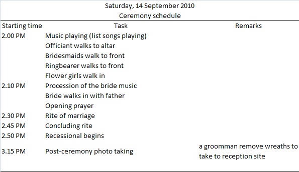 Wedding Itinerary Template 44+ Free Word, PDF Documents Download 