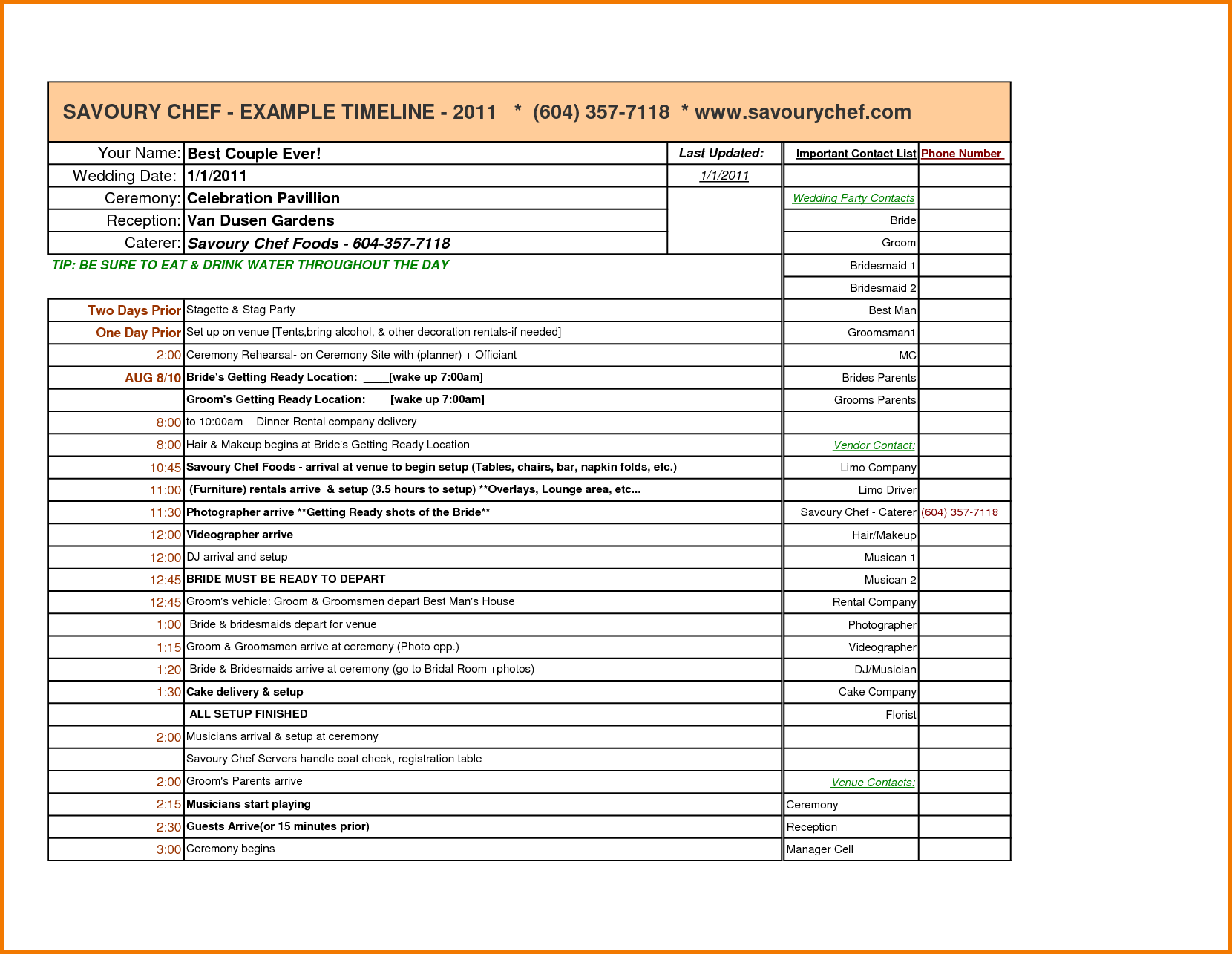 wedding planning timeline template | Expense Report