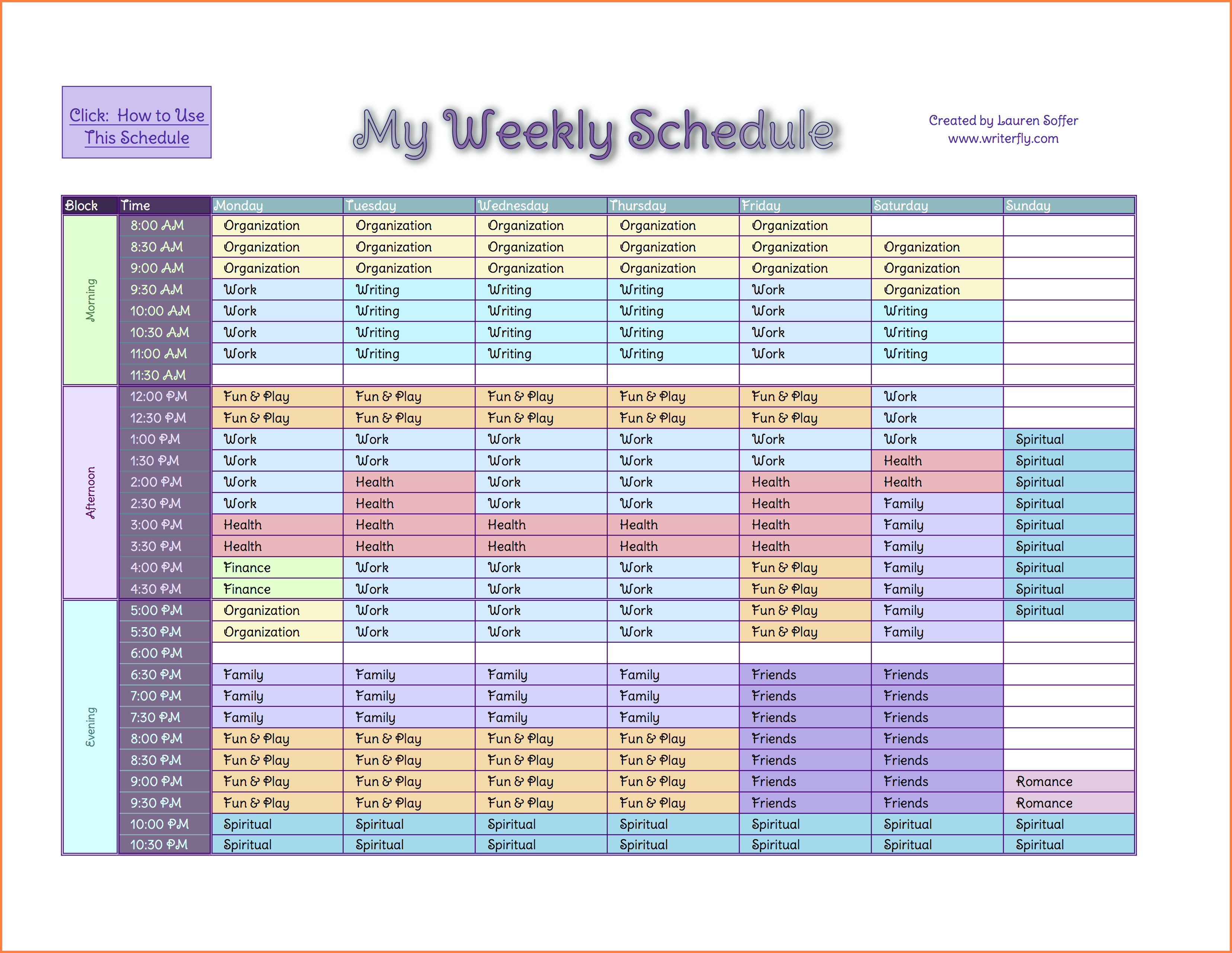 Free Weekly Schedule Templates For Excel Smartsheet