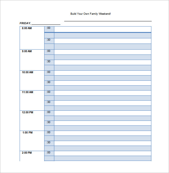 Weekend Schedule Template – 8+ Free Word, Excel, PDF, Format 