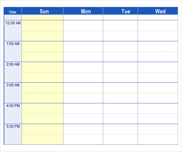 Sample Weekend Schedule 6+ Documents in Word, PDF