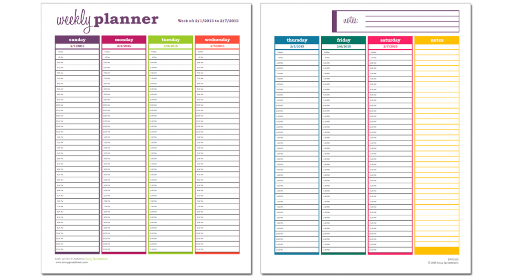 10 Free Weekly Schedule Templates for Excel Savvy Spreadsheets