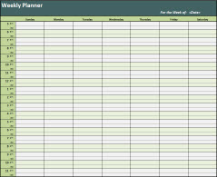 Weekly Planner Spreadsheet