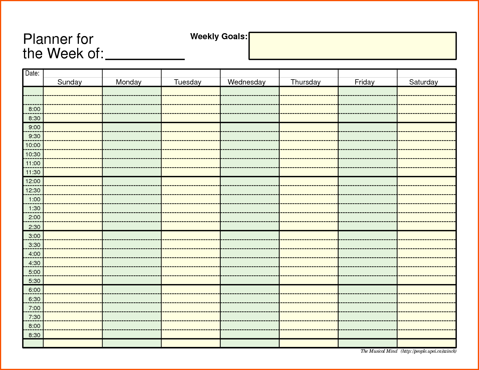 Printable Weekly Schedule Template Pdf