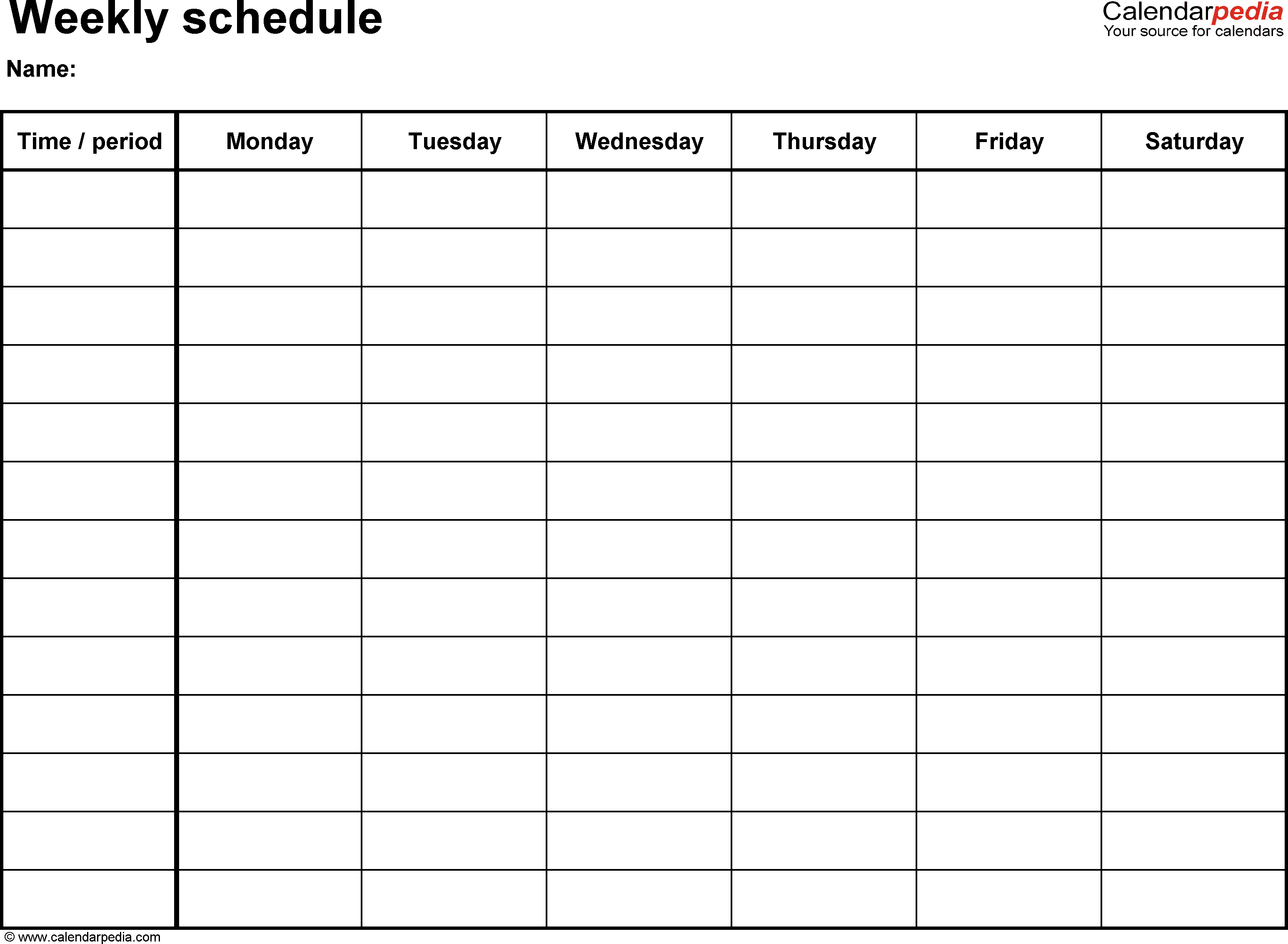 printable weekly schedule template | Middle school science 
