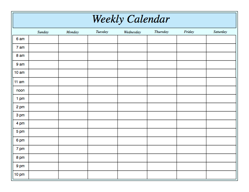 Printable Weekly Schedule Template Sample For Girl : V m d.com