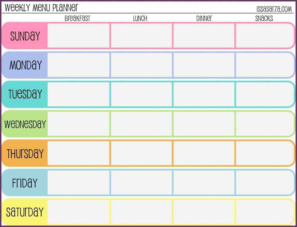 weekly training schedule template | weeklyplanner.website