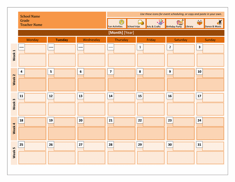 Monthly Schedule Template. Calendar Templates Download Monthly 